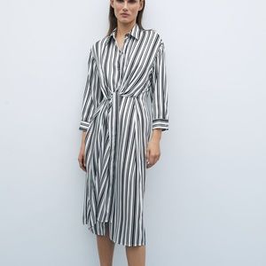 Striped shirtdress from Zara, wrap style